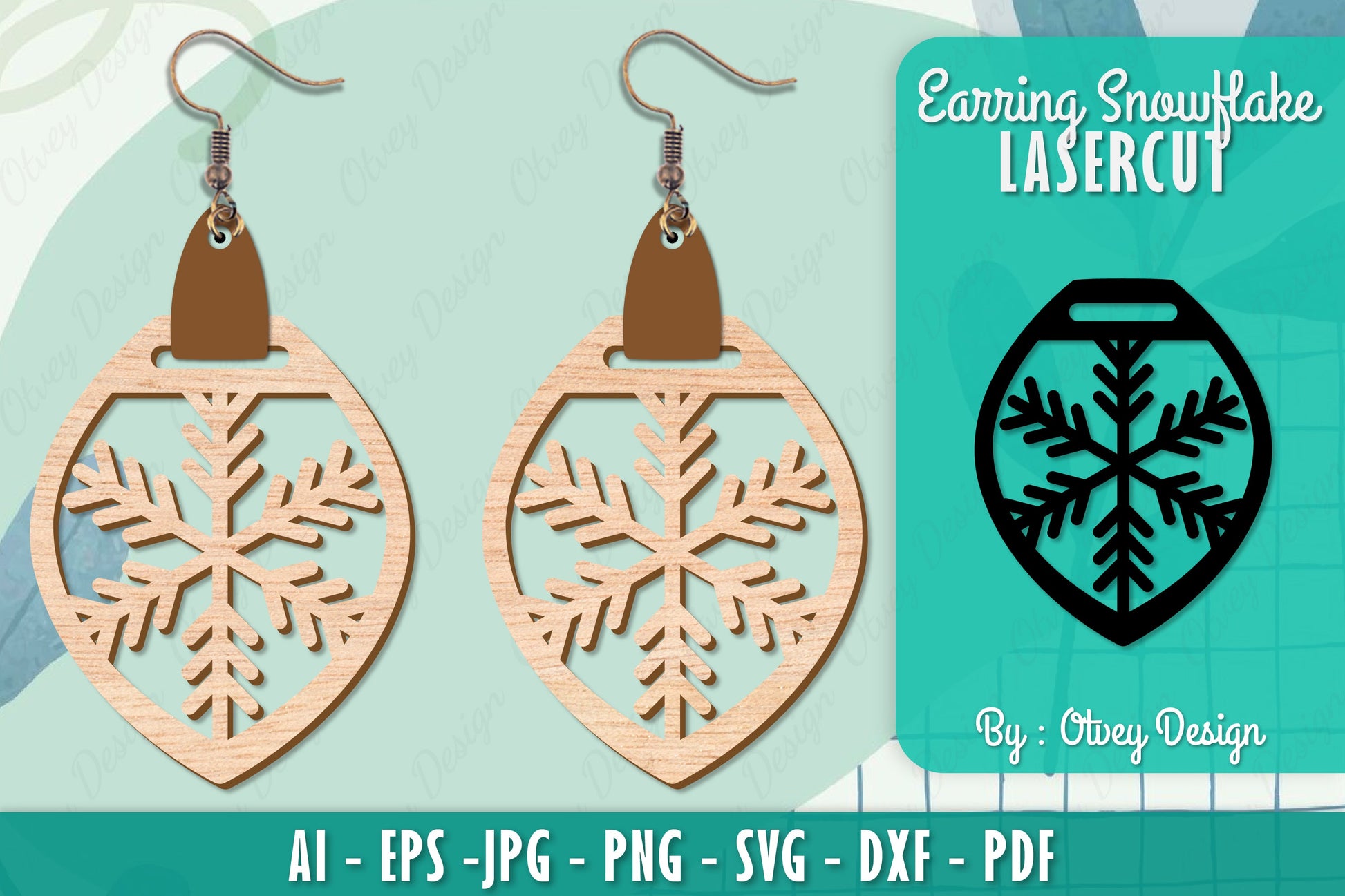 Snowflake Earring Lasercut SVG Bundle 158 - CraftNest - Digital Crafting and Art