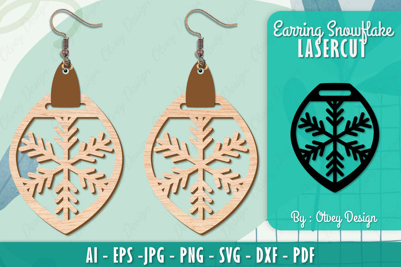 Snowflake Earring Lasercut SVG Bundle 158 - CraftNest - Digital Crafting and Art