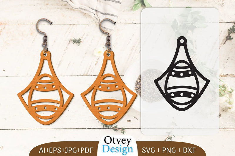 Happy Easter Egg Earring Lasercut SVG Bundle 34 - CraftNest - Digital Crafting and Art