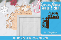 Christmas Santa Sleigh Door Corner Lasercut SVG Bundle 6 - CraftNest - Digital Crafting and Art