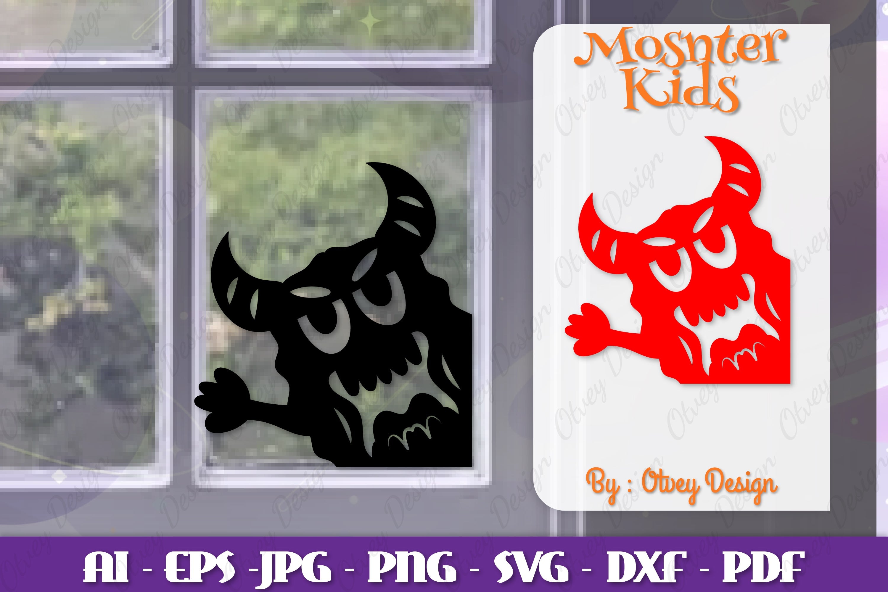 Halloween Window Cling Decor SVG Bundle