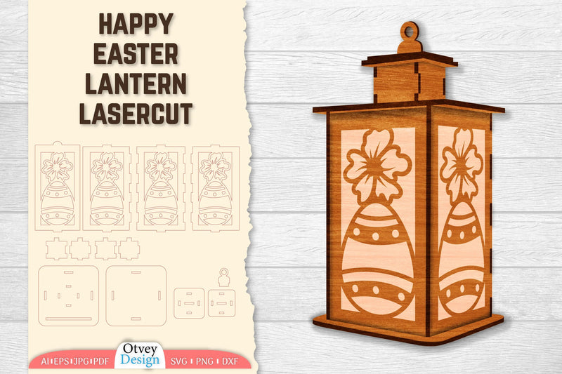 Happy Easter Lantern Lasercut SVG Bundle - CraftNest - Digital Crafting and Art