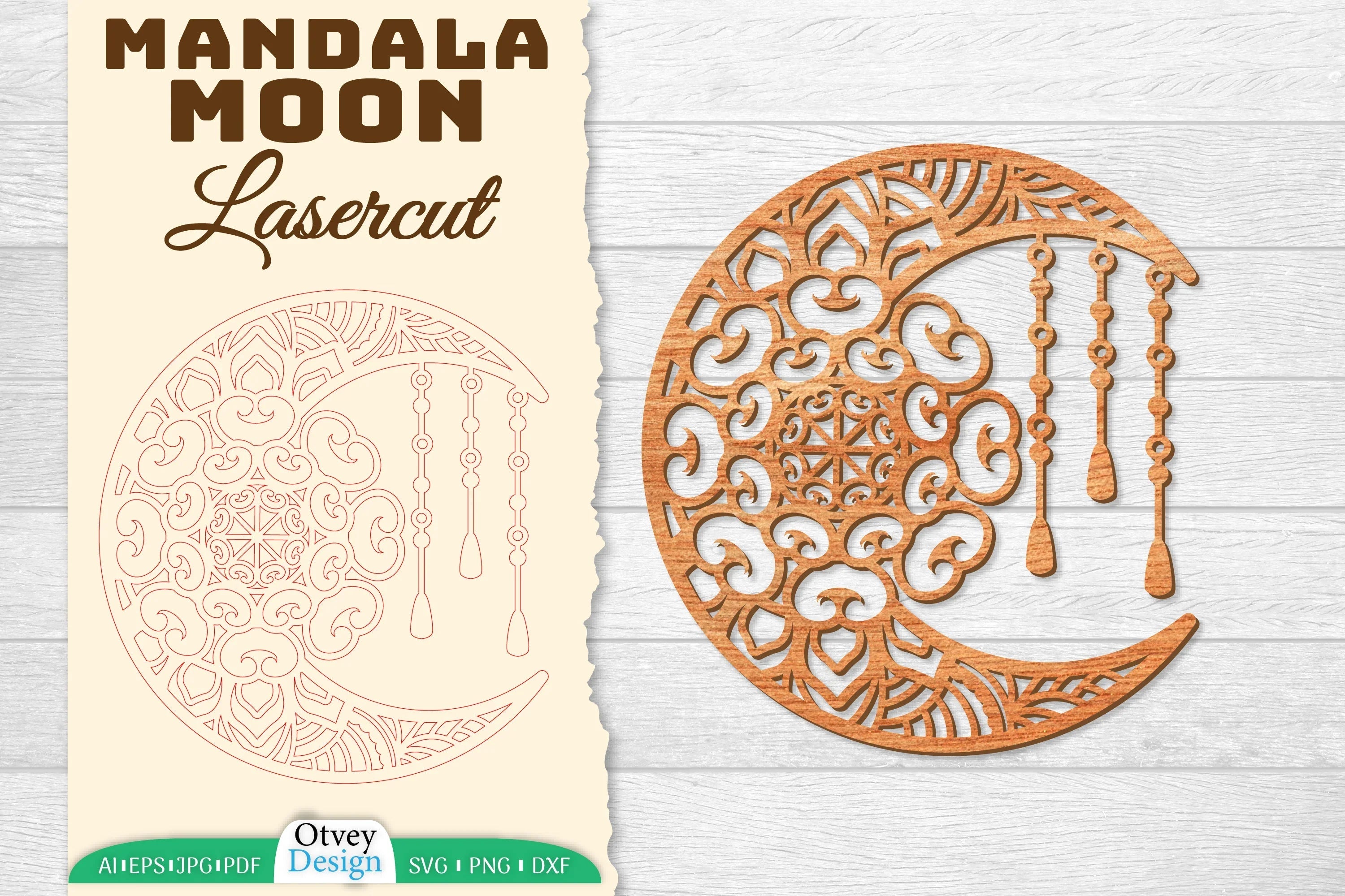 Moon Mandala Lasercut SVG Bundle 7 - CraftNest - Digital Crafting and Art