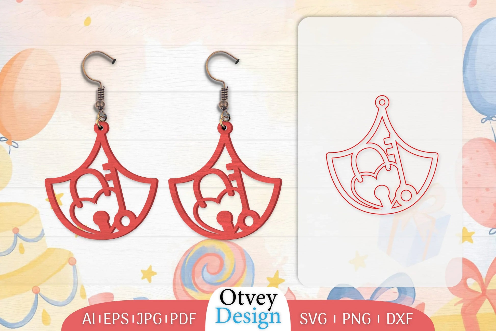 Birthday Earrings Lasercut SVG Bundle 22 - CraftNest - Digital Crafting and Art