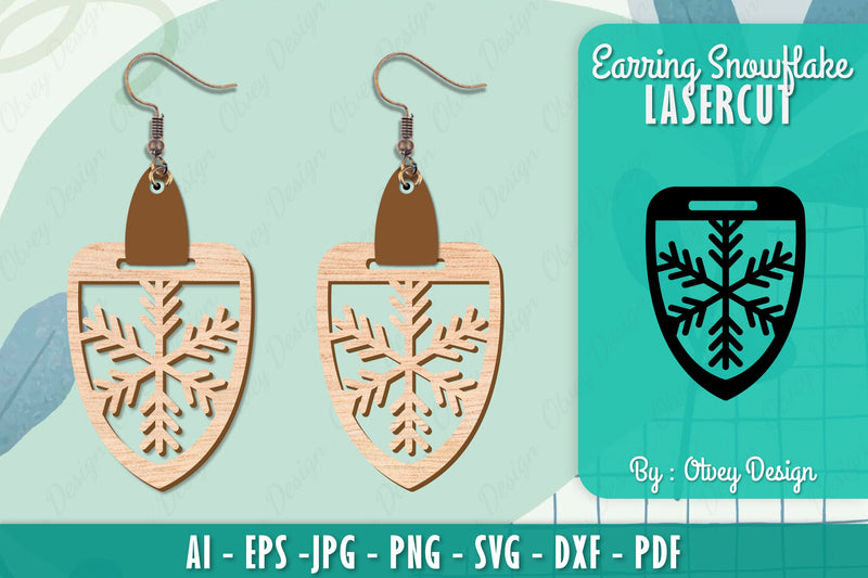 Snowflake Earring Lasercut SVG Bundle 142 - CraftNest - Digital Crafting and Art