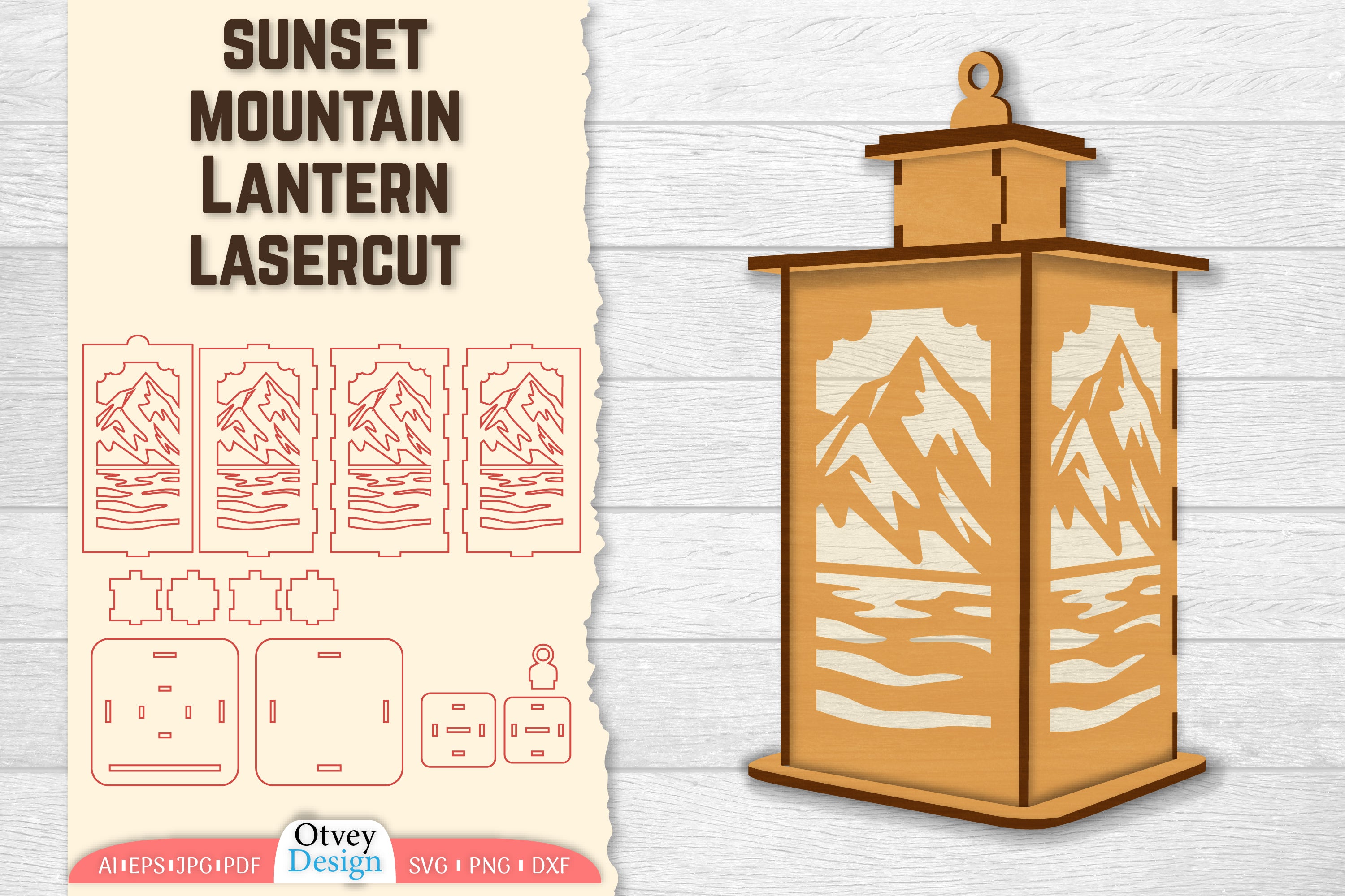Sunset Mountain Lamp Lasercut SVG Bundle 10 - CraftNest - Digital Crafting and Art