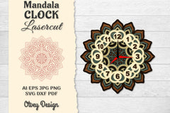 Clock Mandala Lasercut SVG Bundle 6 - CraftNest - Digital Crafting and Art