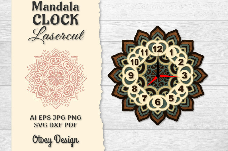 Clock Mandala Lasercut SVG Bundle 6 - CraftNest - Digital Crafting and Art