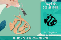 Keychain Sea Animals Lasercut SVG Bundle 10 - CraftNest - Digital Crafting and Art