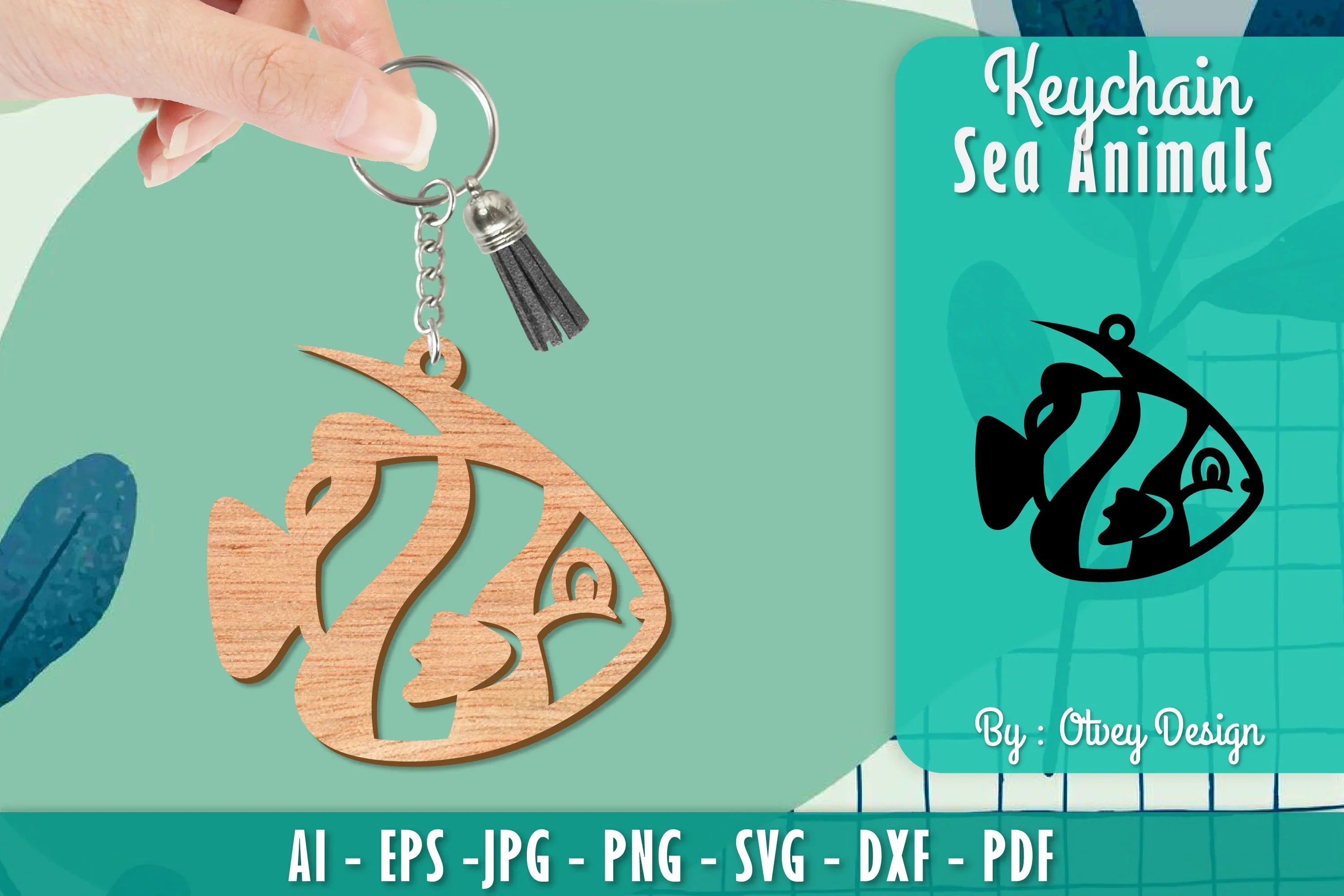 Keychain Sea Animals Lasercut SVG Bundle 10 - CraftNest - Digital Crafting and Art