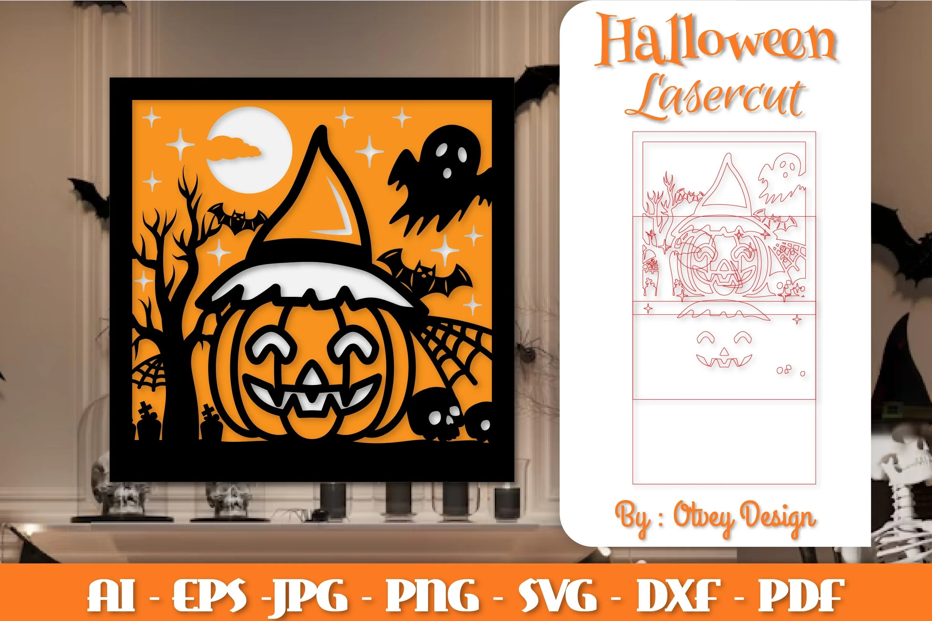 Halloween Decorations Layered Lasercut SVG Bundle - CraftNest - Digital Crafting and Art