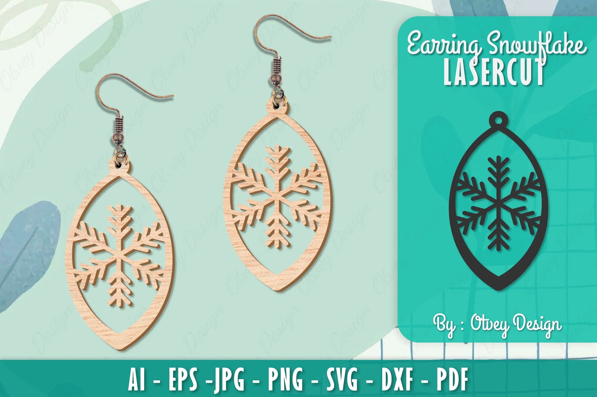Snowflake Earring Lasercut SVG Bundle 94 - CraftNest - Digital Crafting and Art