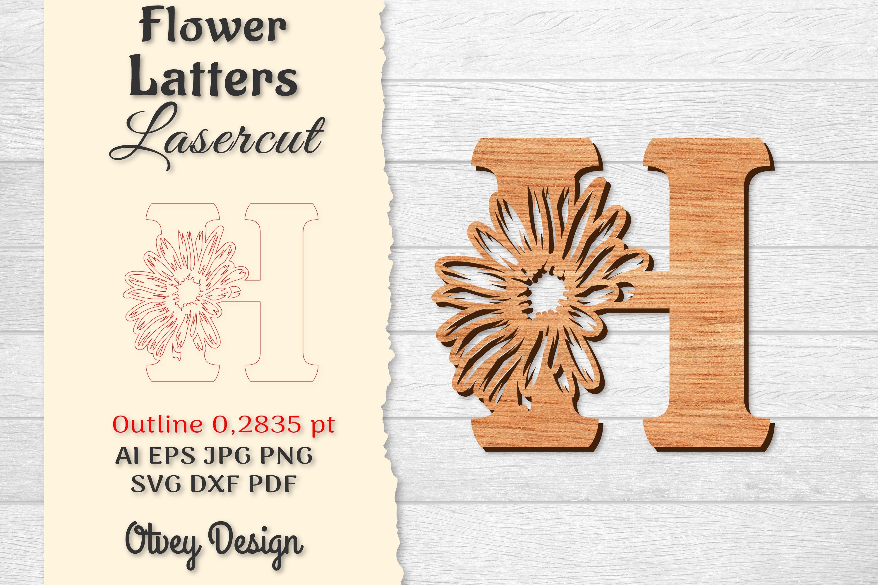 Flower Letters Laser Cut File SVG Bundle 1 - CraftNest - Digital Crafting and Art