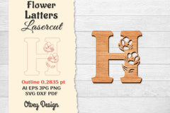 Flower Letters Laser Cut File SVG Bundle 96 - CraftNest - Digital Crafting and Art