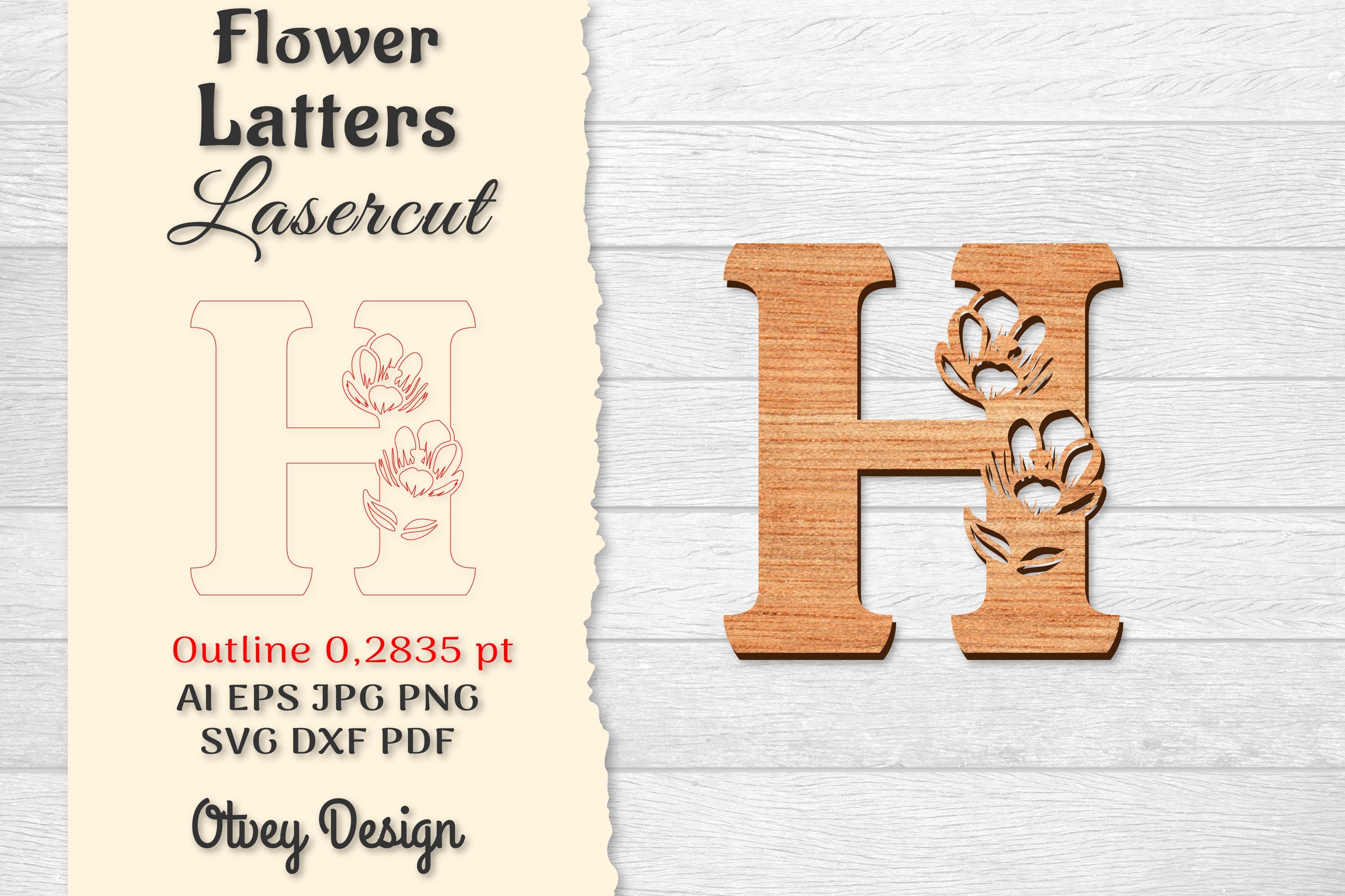 Flower Letters Laser Cut File SVG Bundle 96 - CraftNest - Digital Crafting and Art