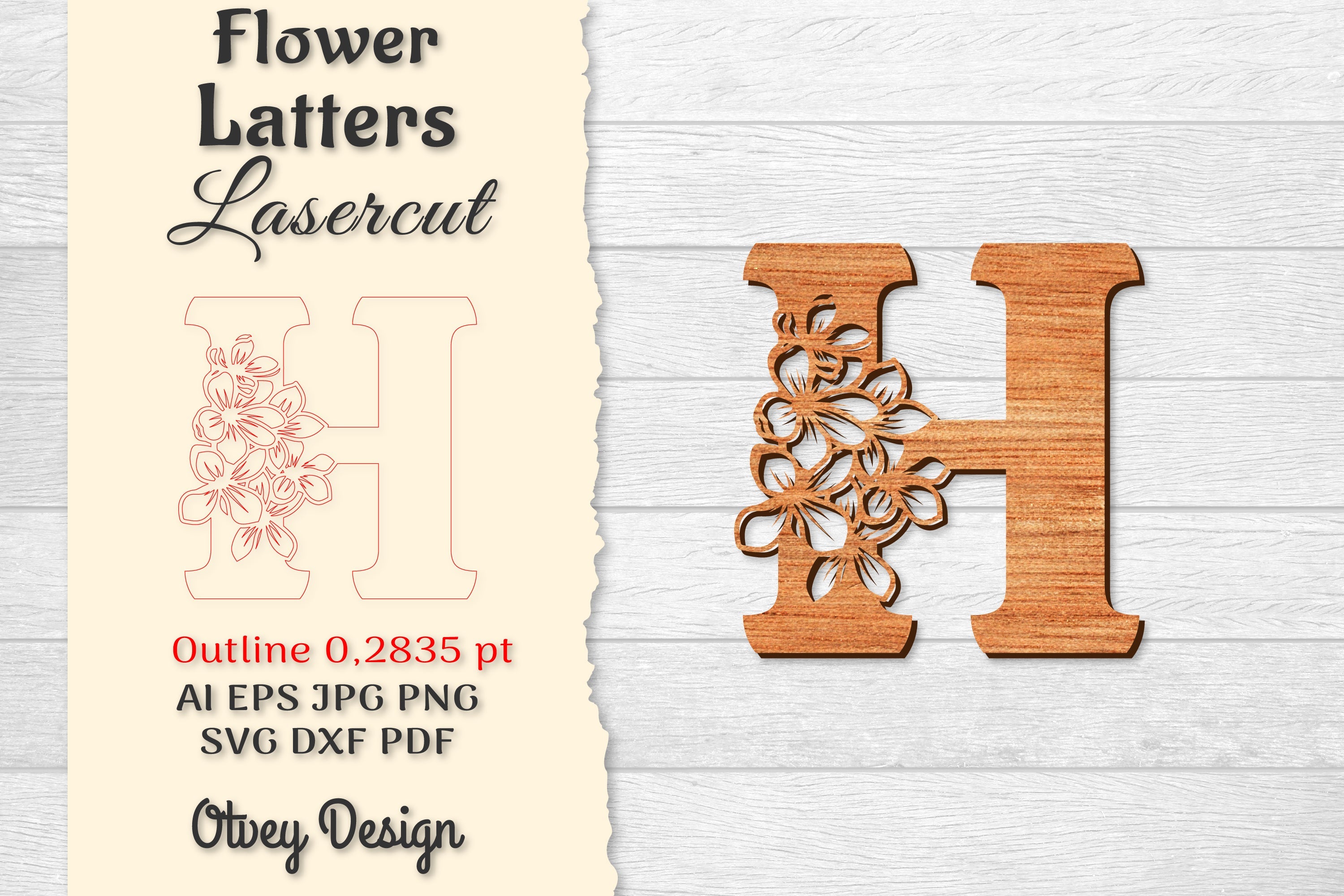 Flower Letters Laser Cut SVG Bundle 155 - CraftNest - Digital Crafting and Art