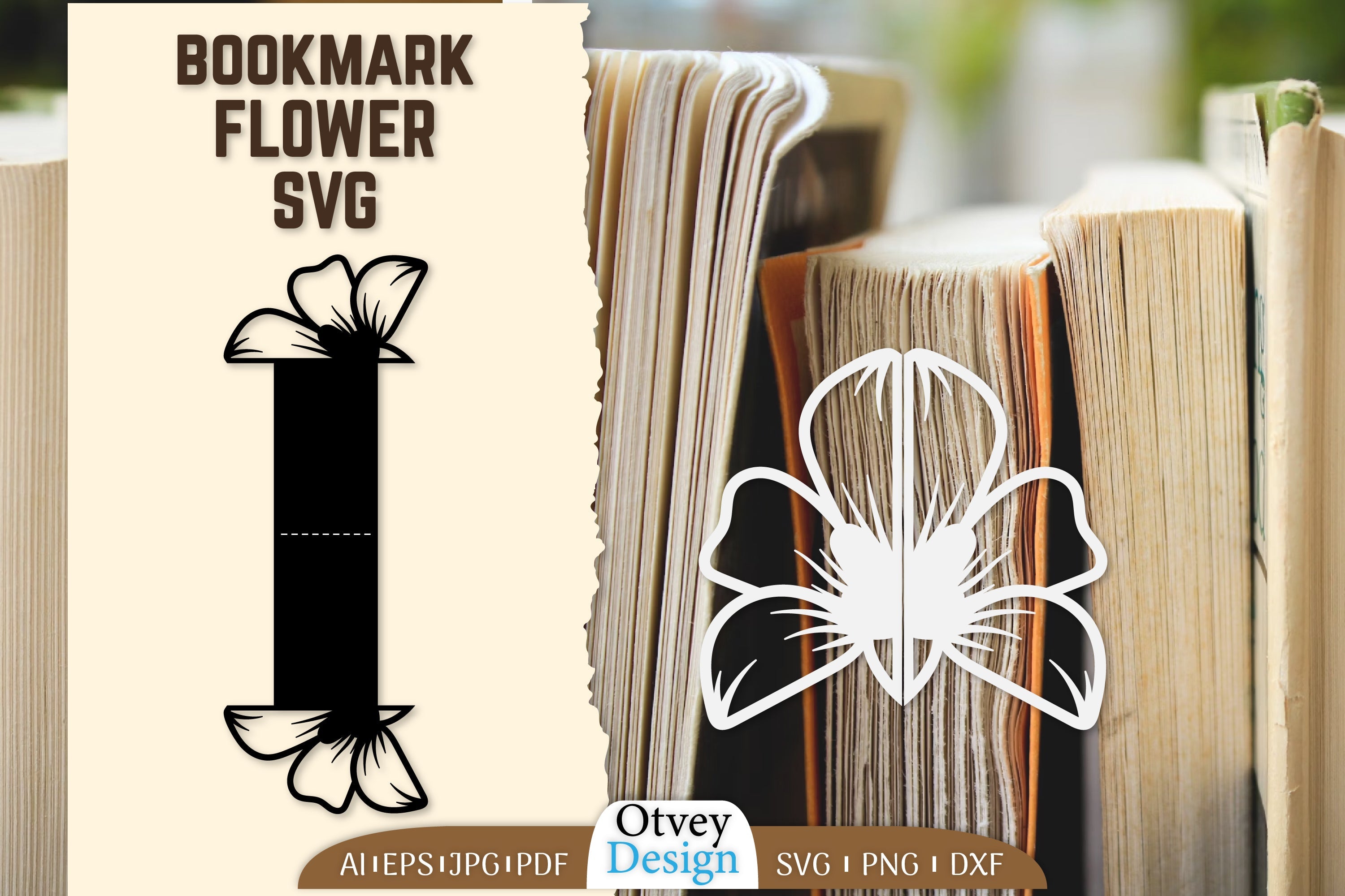 Cutout Flower Bookmark SVG Bundle 8 - CraftNest - Digital Crafting and Art