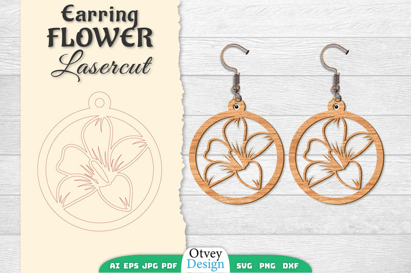 Earring Flower Lasercut SVG Bundle 22 - CraftNest - Digital Crafting and Art