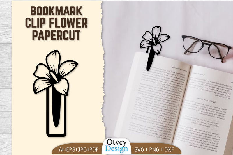 Clip Bookmark Flower SVG Bundle 8 - CraftNest - Digital Crafting and Art