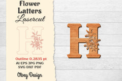 Flower Letters Laser Cut SVG Bundle 53 - CraftNest - Digital Crafting and Art