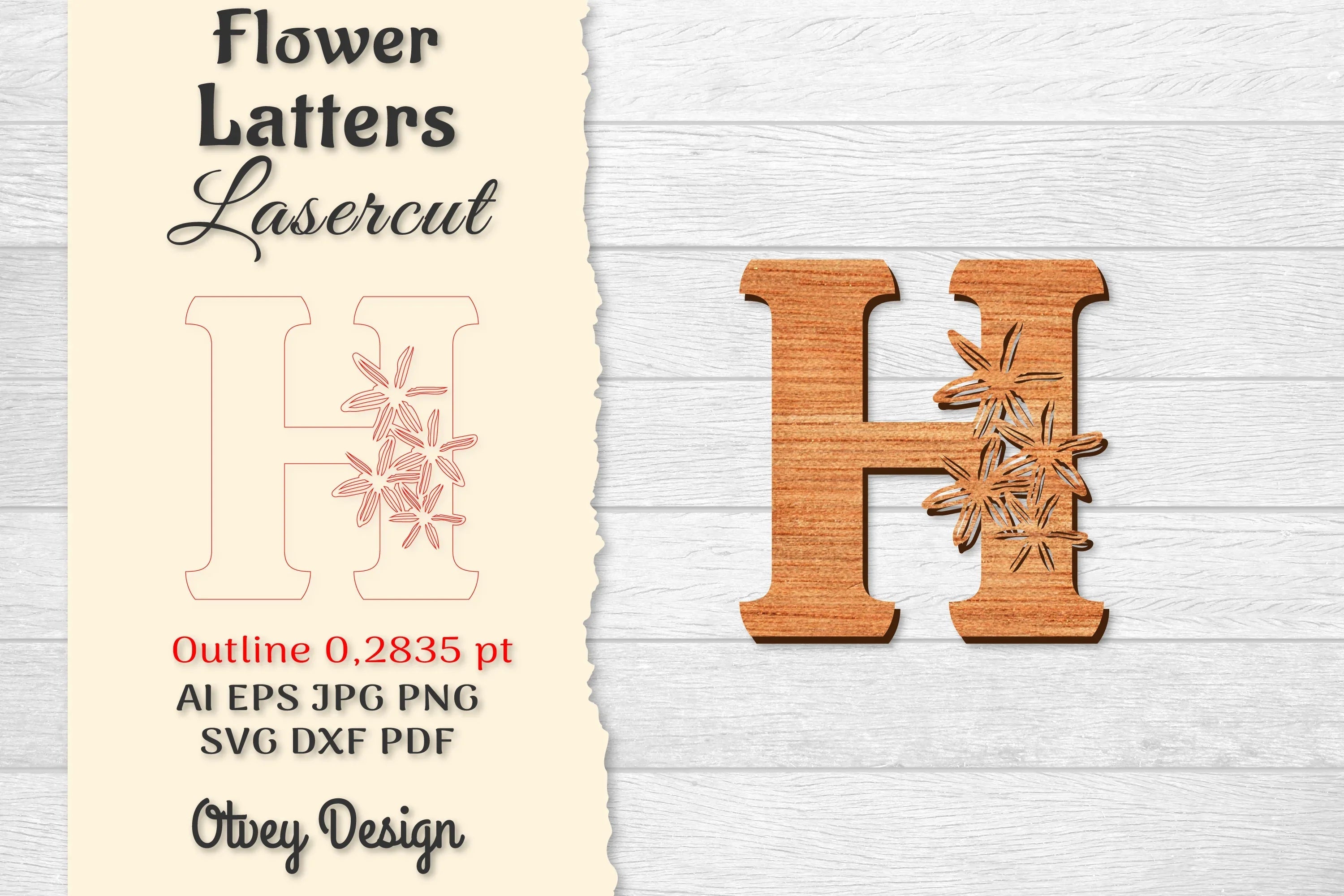 Flower Letters Laser Cut SVG Bundle 53 - CraftNest - Digital Crafting and Art