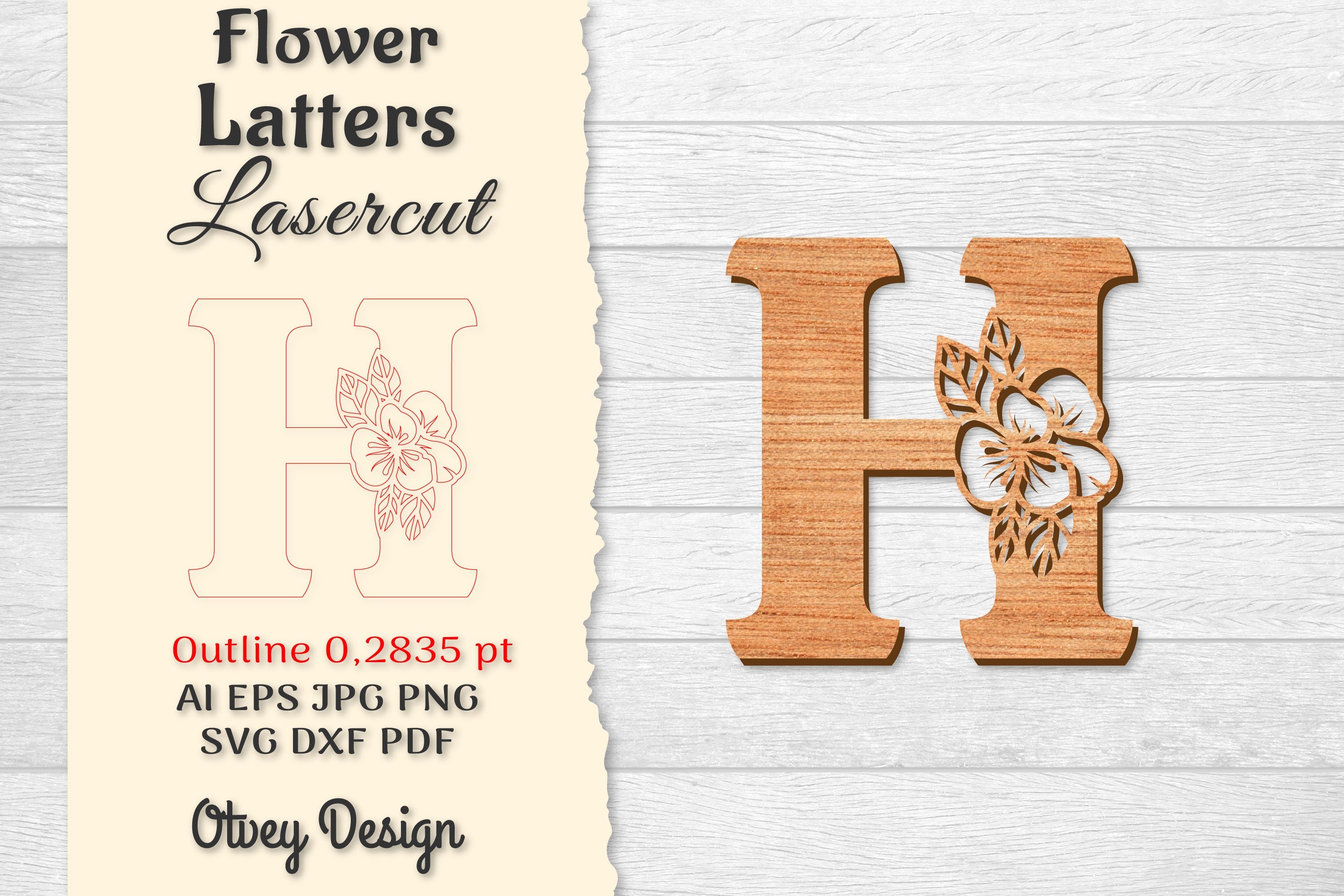 Flower Letters Laser Cut File SVG Bundle 84 - CraftNest - Digital Crafting and Art