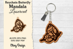 Butterfly Mandala Keychain SVG Bundle 16 - CraftNest - Digital Crafting and Art