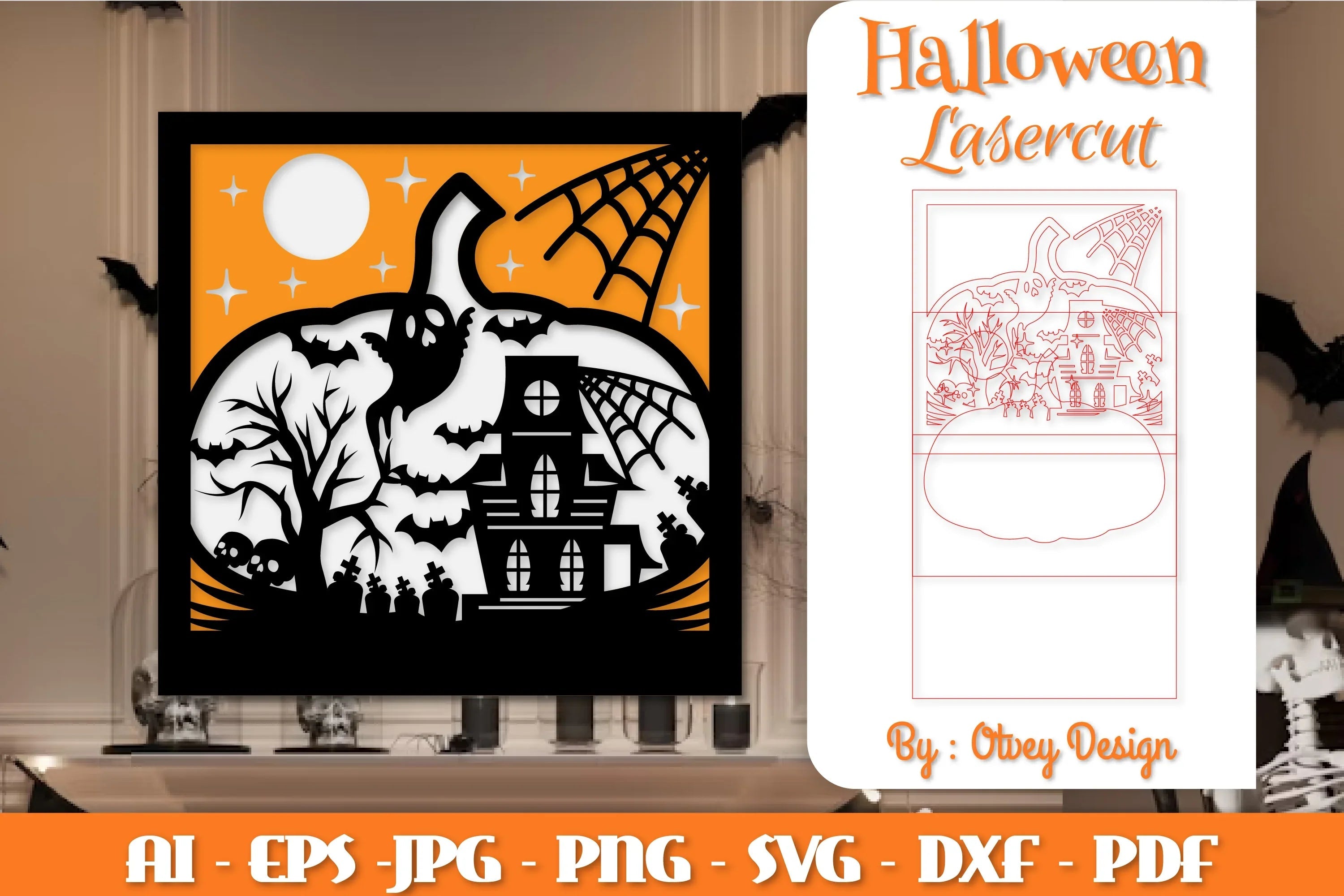 Halloween Decorations Layered Lasercut SVG Bundle - CraftNest - Digital Crafting and Art