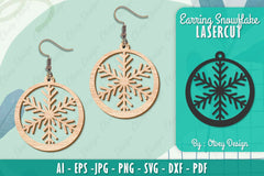 Snowflake Earring Lasercut SVG Bundle 111 - CraftNest - Digital Crafting and Art