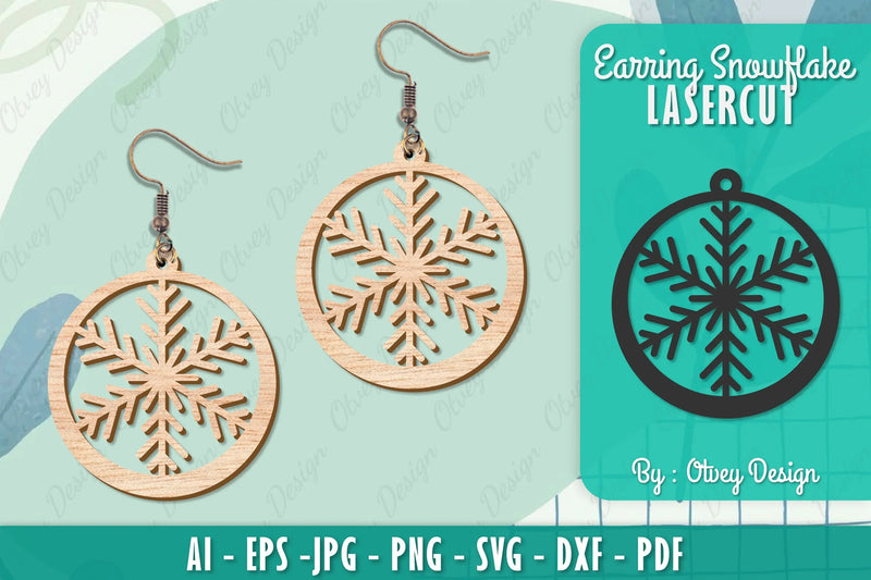 Snowflake Earring Lasercut SVG Bundle 111 - CraftNest - Digital Crafting and Art