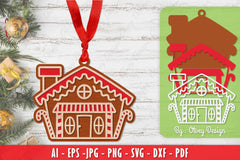 Ornament Gingerbread House Laser Cut SVG Bundle 11 - CraftNest - Digital Crafting and Art