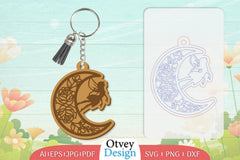 Fairy in the Moon Keychain Lasercut SVG Bundle 3 - CraftNest - Digital Crafting and Art