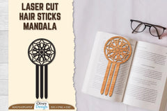 Laser Cut Mandala Hair Sticks SVG Bundle 7 - CraftNest - Digital Crafting and Art