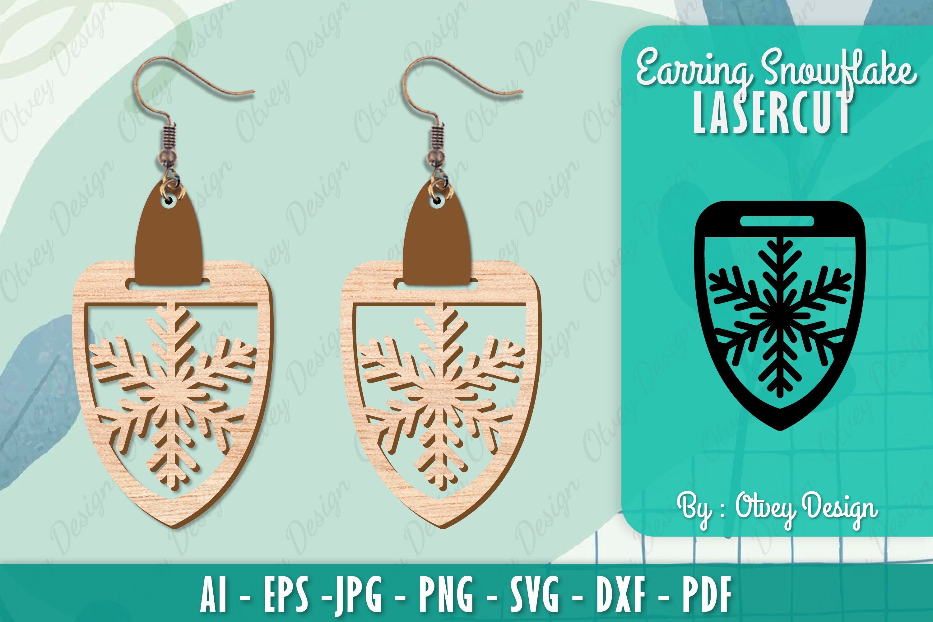 Snowflake Earring Lasercut SVG Bundle 143 - CraftNest - Digital Crafting and Art