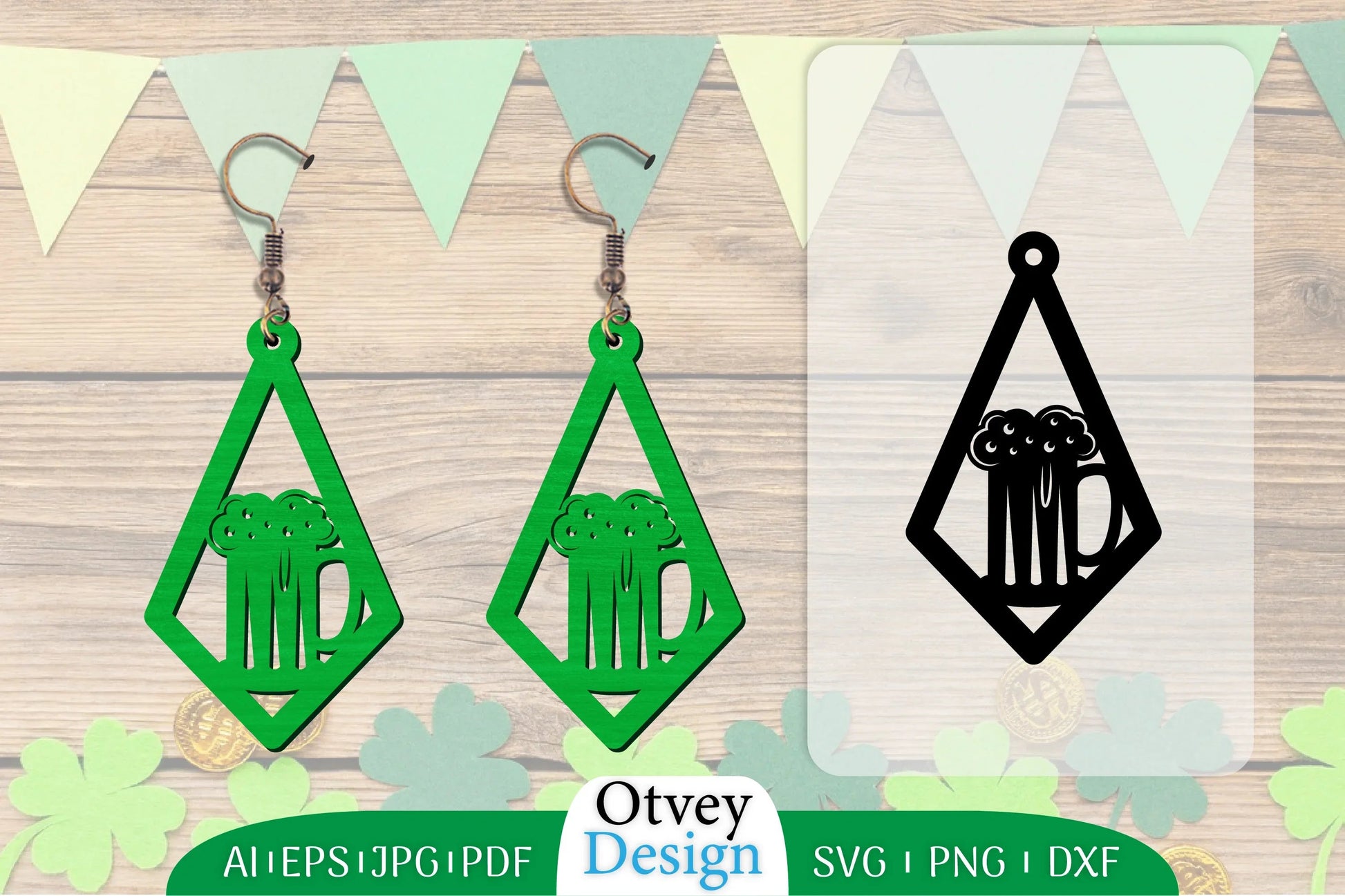 St Patrick's Day Earring Lasercut SVG Bundle 75 - CraftNest - Digital Crafting and Art