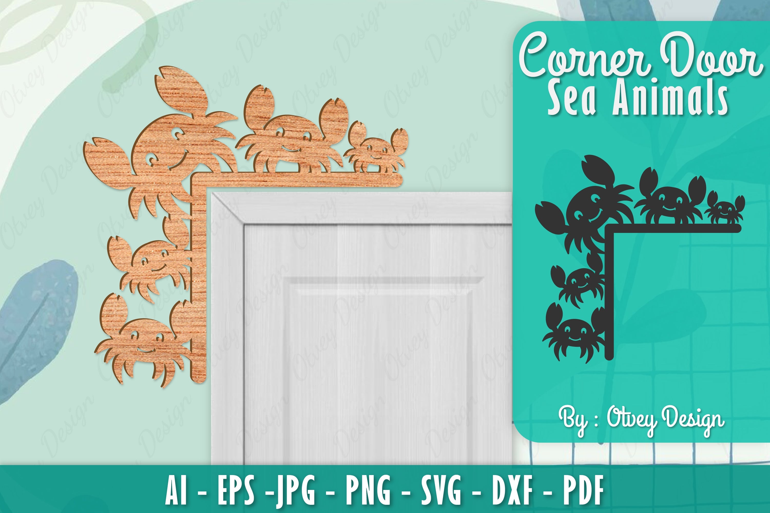 Sea Animals Door Corner Decoration SVG Bundle 20 - CraftNest - Digital Crafting and Art