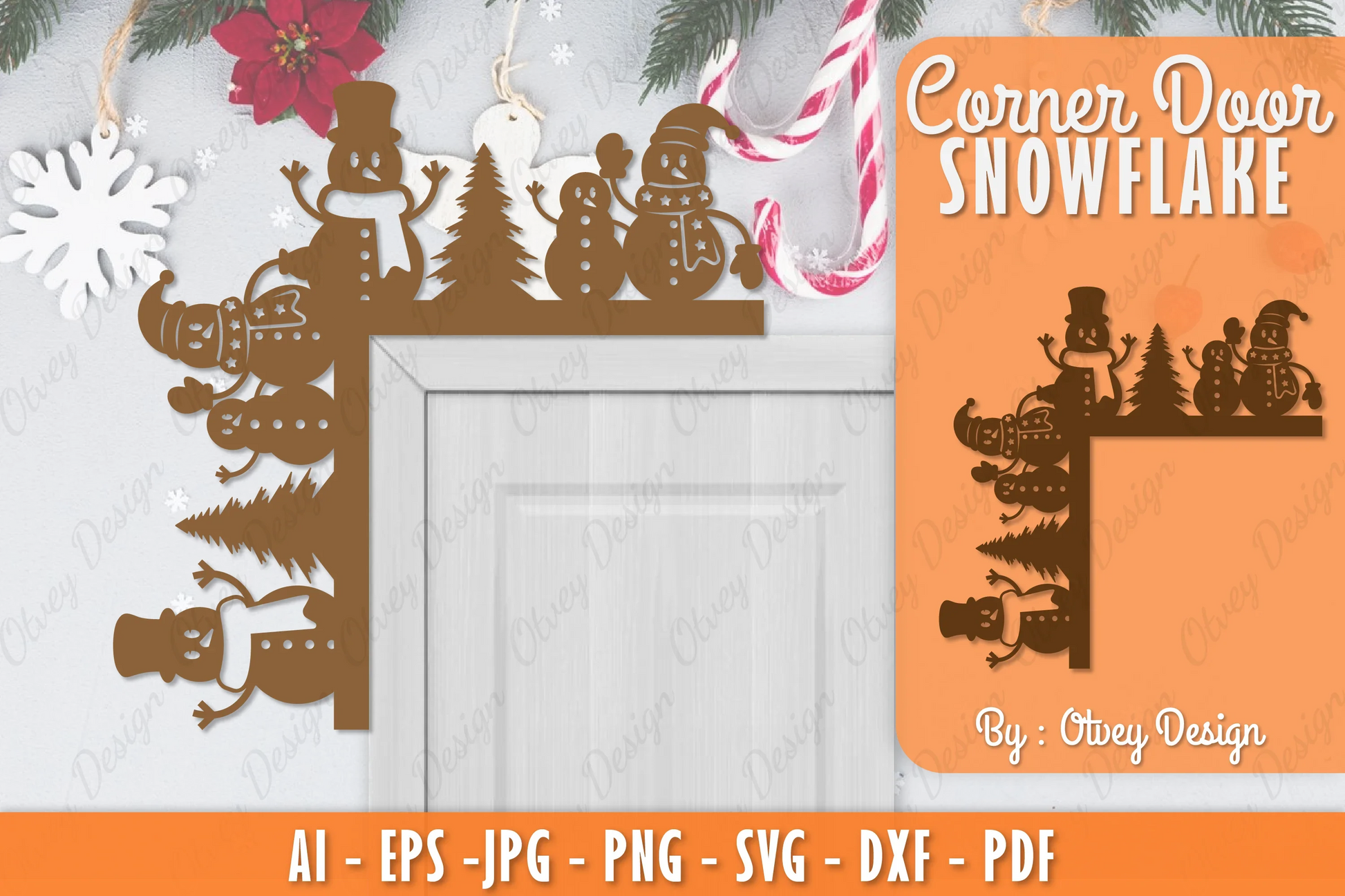 Snowman Door Corner Lasercut SVG Bundle 9 - CraftNest - Digital Crafting and Art
