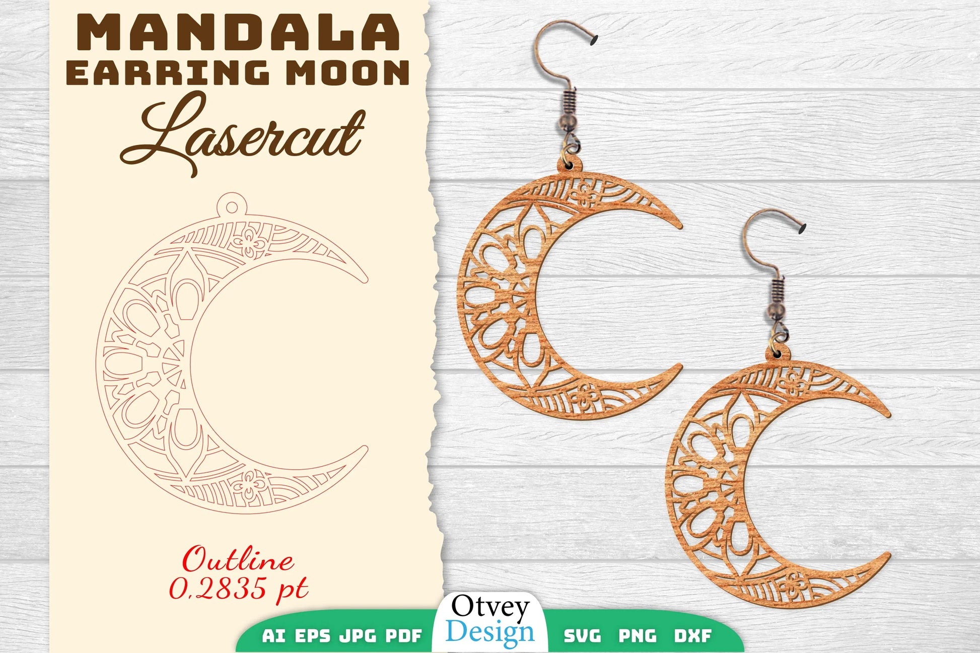 Earring Moon Mandala Lasercut SVG Bundle 15 - CraftNest - Digital Crafting and Art