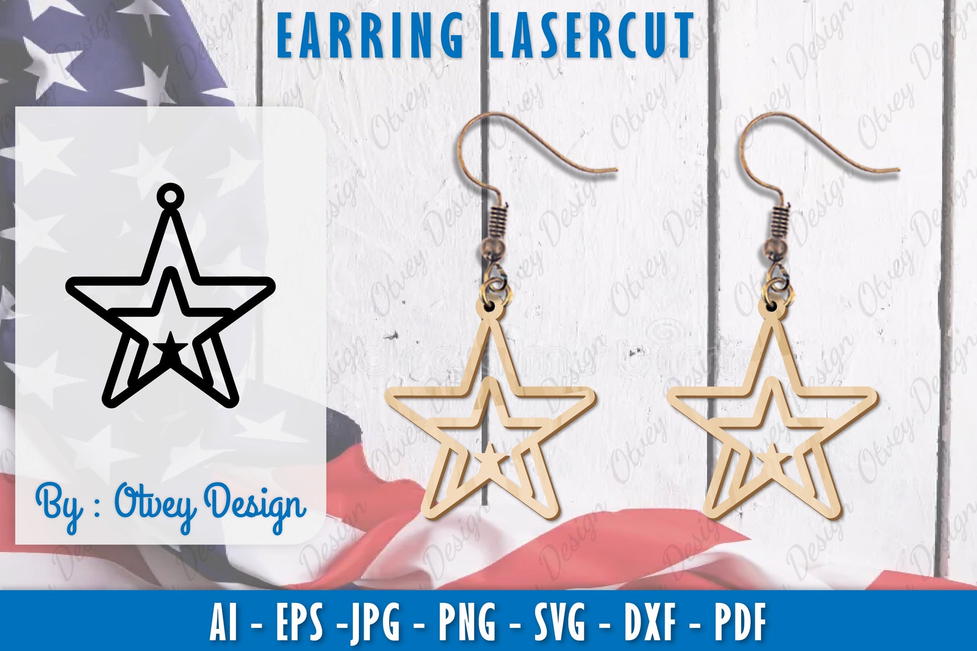 4th of July Earring SVG Bundle 29 - CraftNest - Digital Crafting and Art