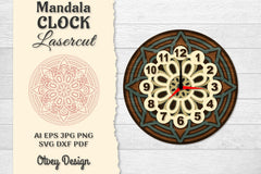 8 Clock Mandala Lasercut SVG Bundle - CraftNest - Digital Crafting and Art