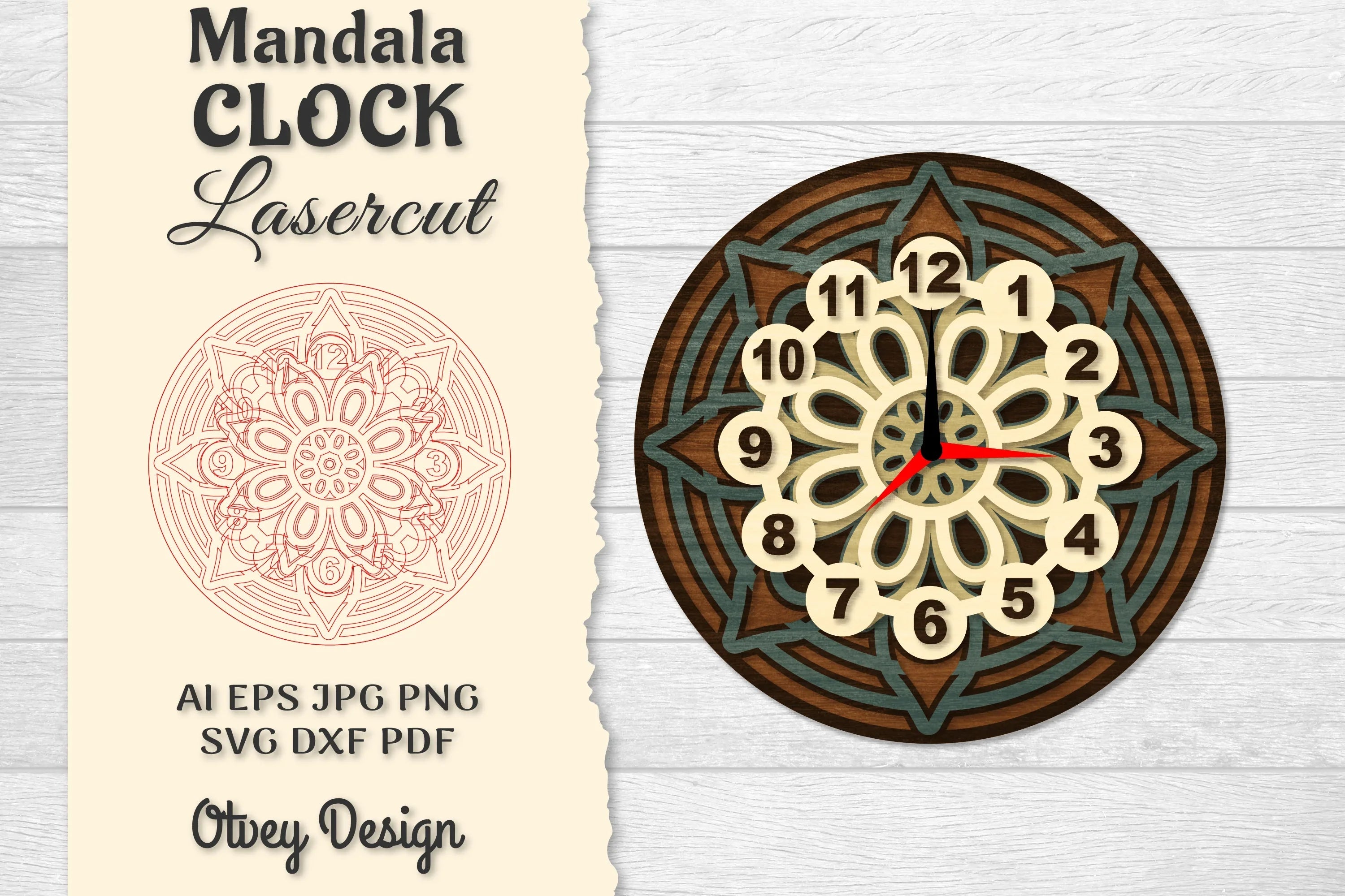 8 Clock Mandala Lasercut SVG Bundle - CraftNest - Digital Crafting and Art