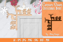 Christmas Deer Door Corner Lasercut SVG Bundle 19 - CraftNest - Digital Crafting and Art