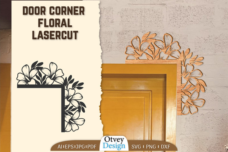 Door Corner Floral Lasercut SVG Bundle 6 - CraftNest - Digital Crafting and Art
