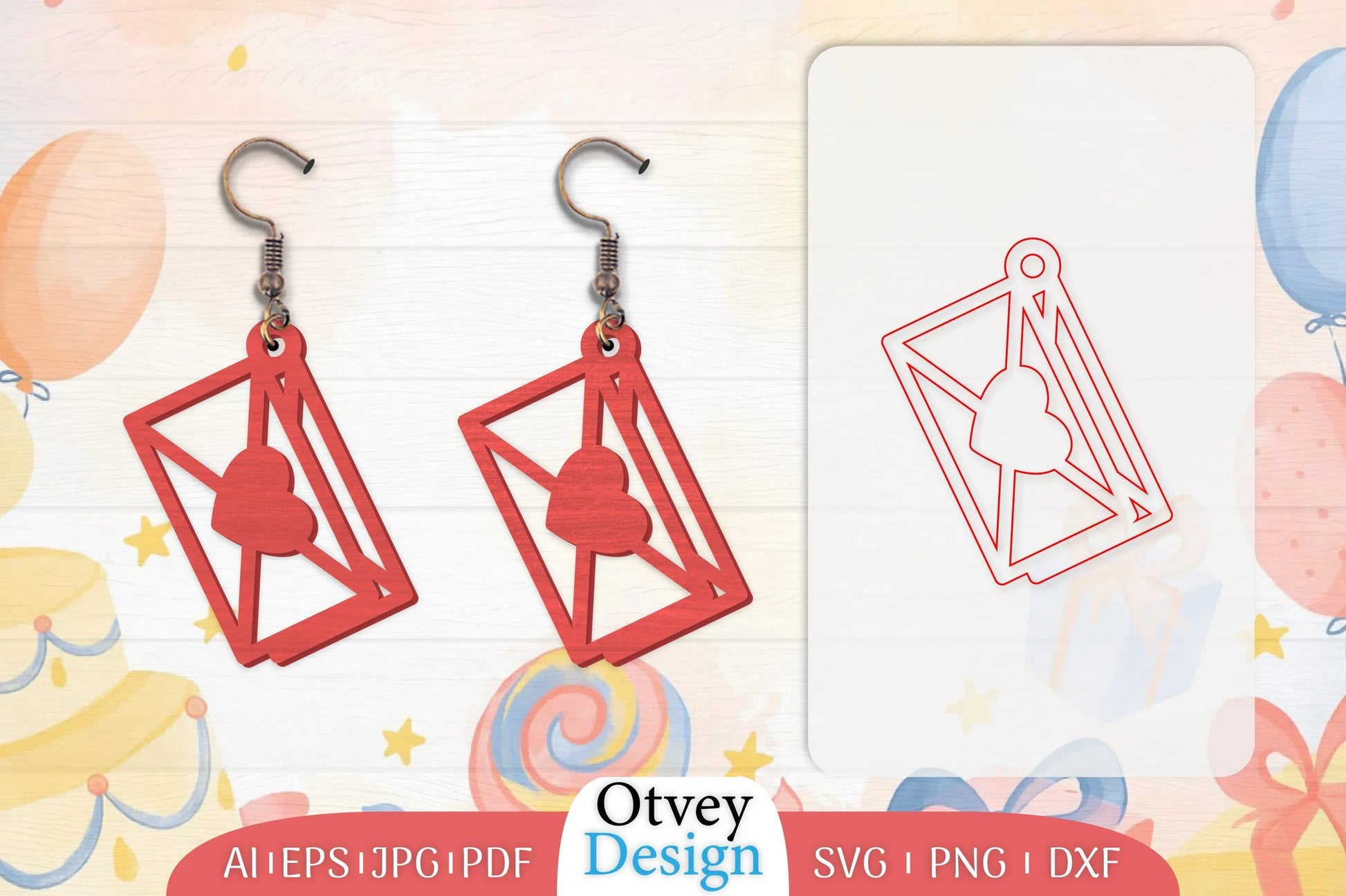 Birthday Earrings Lasercut SVG Bundle 26 - CraftNest - Digital Crafting and Art