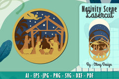 Nativity Scene Religious Christmas Layered Papercut Lasercut SVG Bundle - CraftNest - Digital Crafting and Art