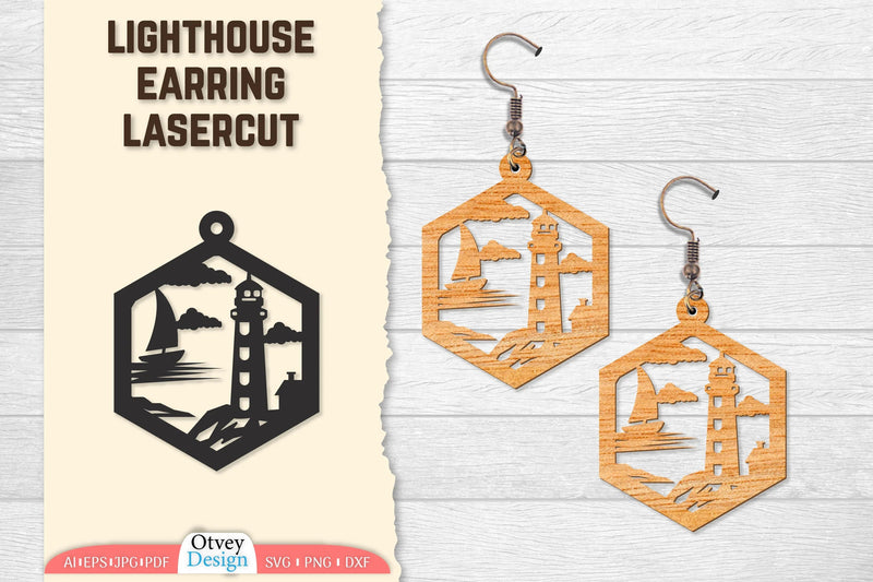 Lighthouse Earring Lasercut SVG Bundle 70 - CraftNest - Digital Crafting and Art
