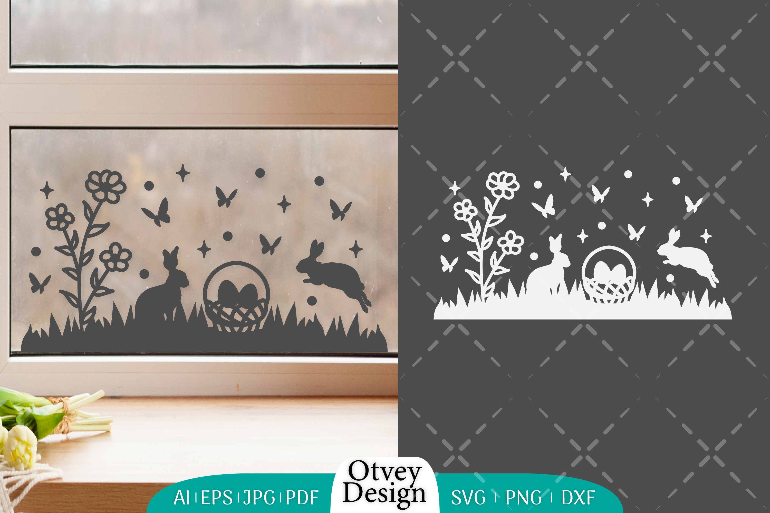 Easter Bunny Garden Scene SVG Bundle 7 - CraftNest - Digital Crafting and Art