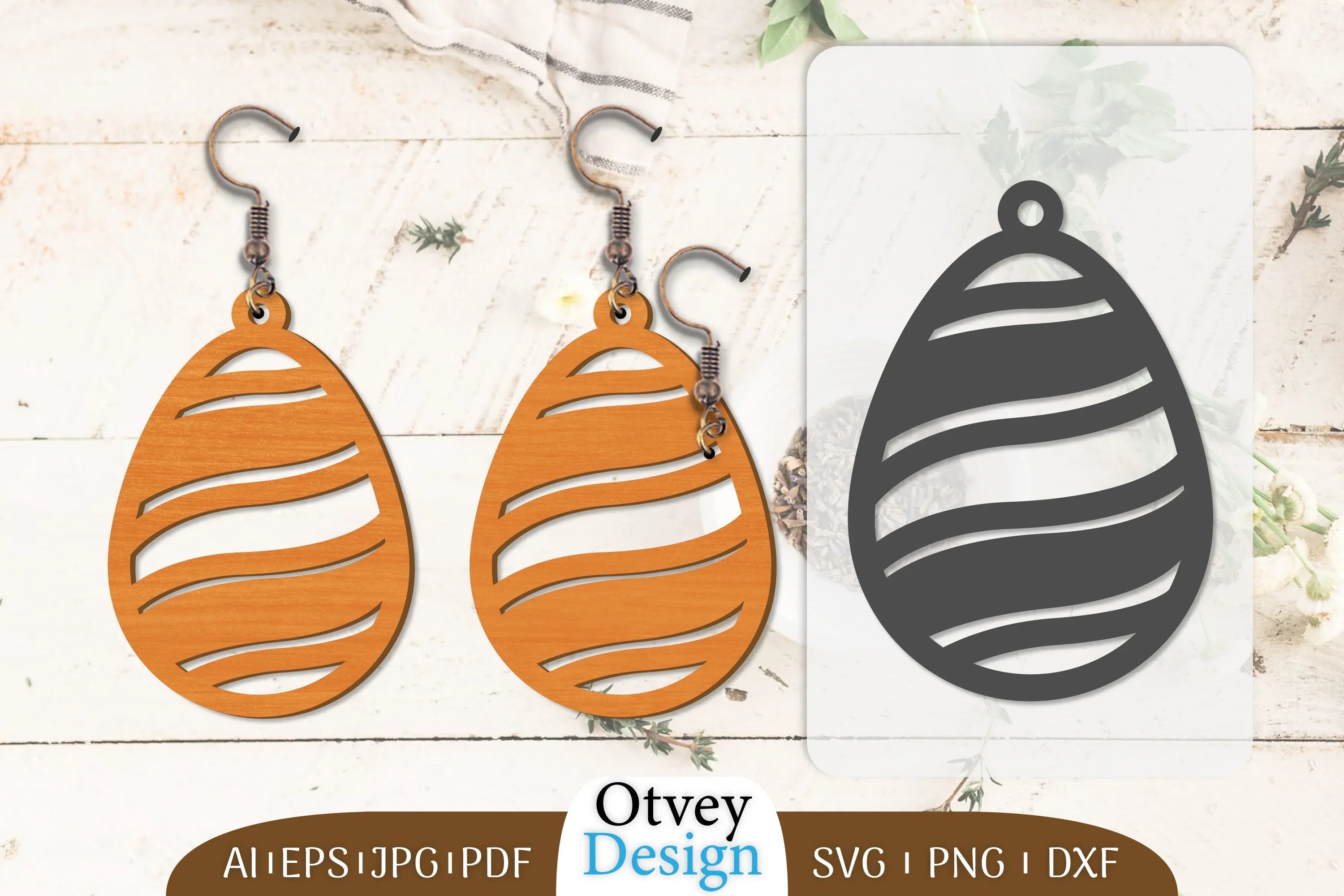 Happy Easter Egg Earring Lasercut SVG Bundle 11 - CraftNest - Digital Crafting and Art