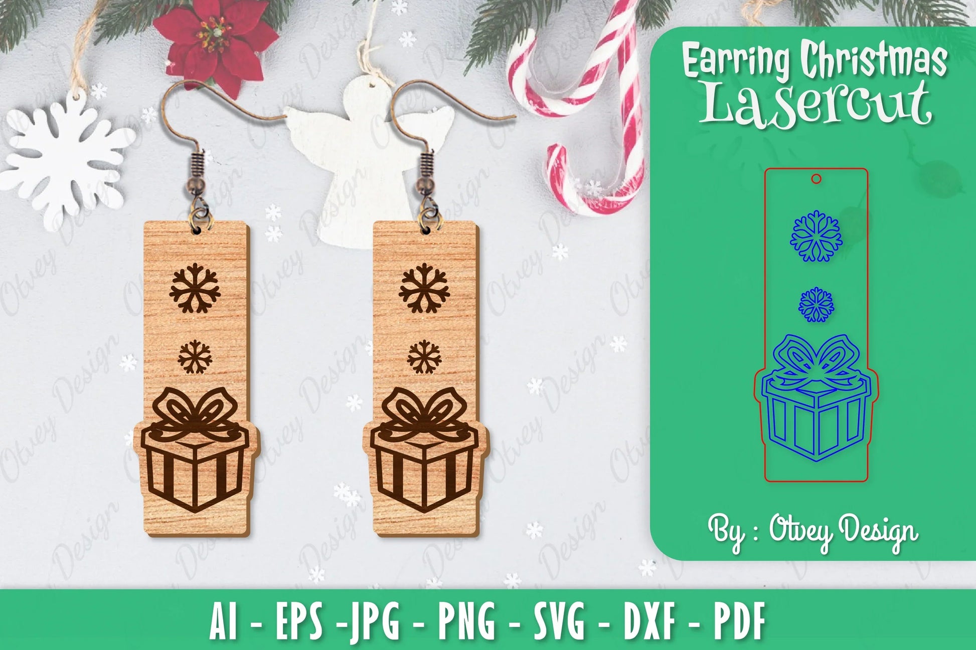 Christmas Earrings SVG Bundle 136 - CraftNest - Digital Crafting and Art