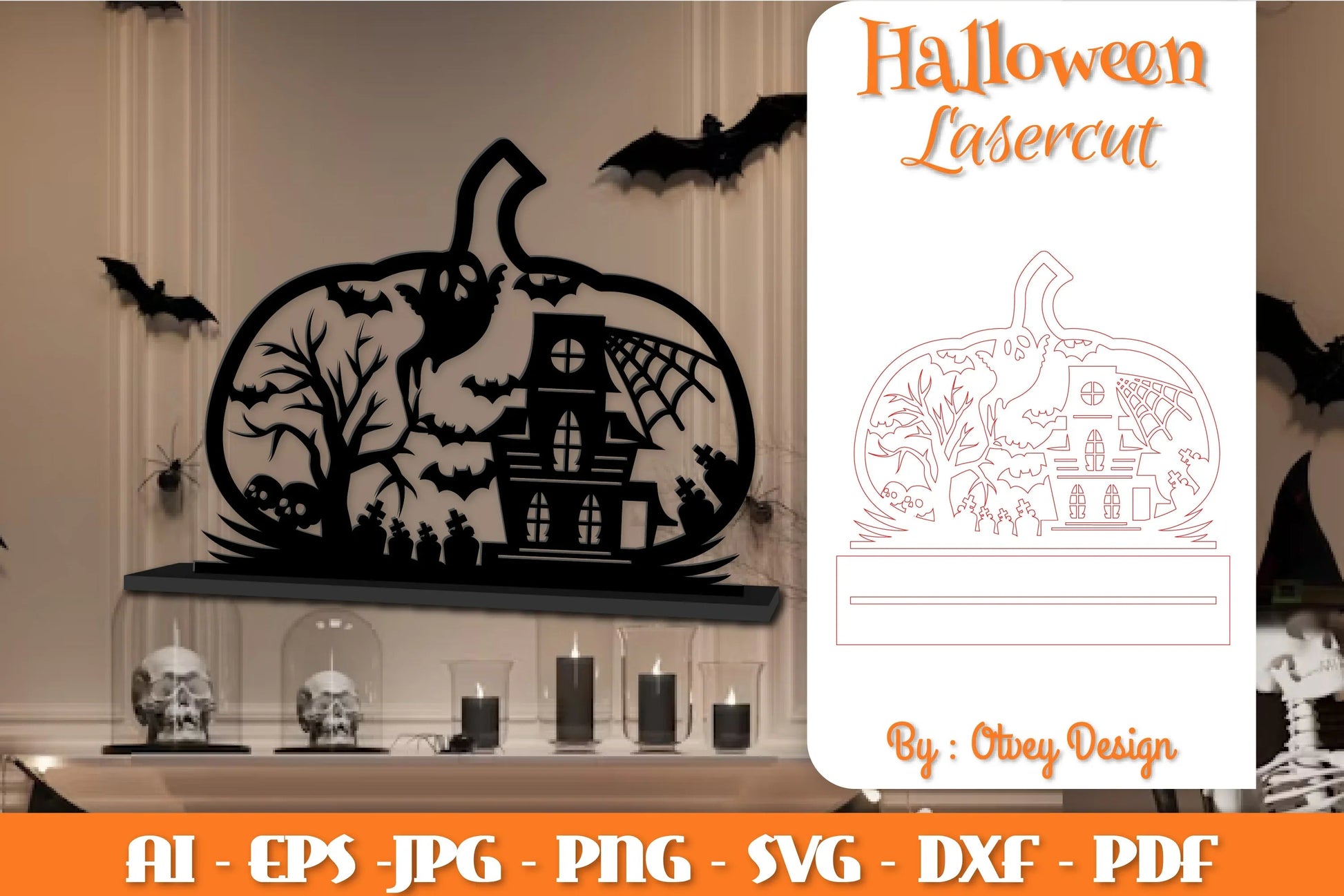 Halloween Decorations Lasercut SVG Bundle - CraftNest - Digital Crafting and Art